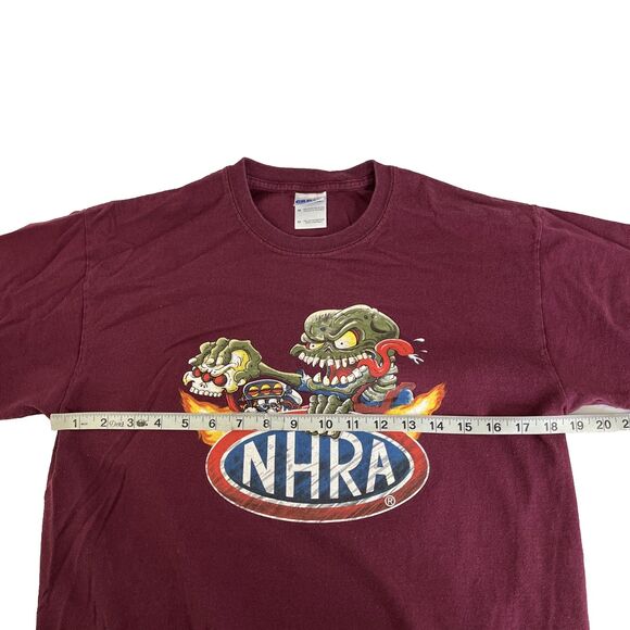 NHRA Addicted To The Nitro Racing T-Shirt Maroon Official Double Sided Og Size M - Picture 6 of 7